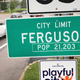 A sign welcomes visitors to Ferguson, Mo., on Sept. 10, 2014.
Scott Olson/Getty Images